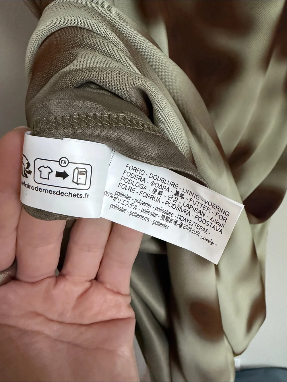 Zara Olive Green & Brown Tie-Dye Sleeveless Maxi Dress